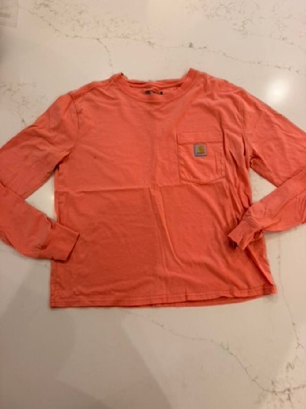 Carhartt Women’s Loose Fit Long Sleeve Pocket T-Shirt – XS – Coral